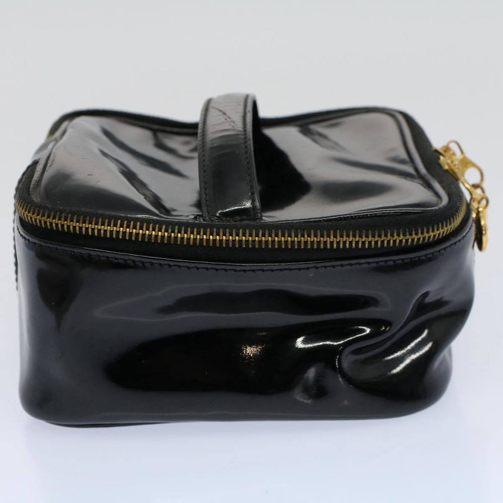 CHANEL Vanity Cosmetic Pouch Patent leather Black CC Auth yb378 - Picture 3 of 16